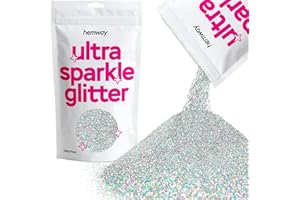 Hemway Ultra Étincelle Glitter Argent Holographic 100 g / 0,35 oz multi-usages résine époxy Arts & Crafts cosmétiques Safe corps cheveux visage Nail Art Beauté Fleurs Weddings Poudre poussière premium