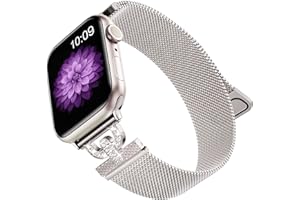 Faliogo Armband Kompatibel mit Apple Watch Armband 40mm 41mm 38mm für Damen, Funkelnder Diamant Edelstahl Metall Ersatzarmband für Apple Watch SE/iWatch Series 9 8 7 6 5 4 3 2 1 Ultra, Polarstern