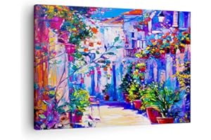 ARTTOR Lienzos decorativos Hogar flores calle cielo Cuadro Sobre Lienzo Moderno 70x50cm Cuadros Decoracion Salon Dormitorio Cocina Cuadros Pared Imágenes Wall Art Prints Decor Canvas AA70x50-2850