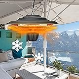 FMXYMC Electric Parasol/Umbrella Patio Heater, Hanging Ceiling Mounted Heater, Outdoor Space Heater, 1500 Watts Waterproof, f