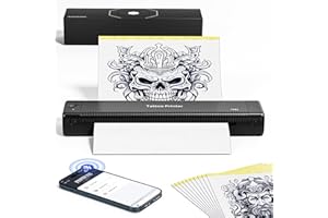 ItriAce TP81 Termocopiadora Tattoo, Impresora Termica Tattoo para Tatuadores, Termocopiadora Tatuaje con 10 pcs de Papel para Tatuajes