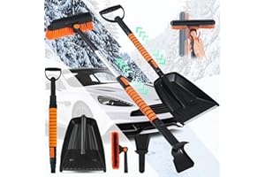 BGTLJKD Eiskratzer Auto Auto Reinigungsbürste und Schneebürste mit Rakel Ausziehbare Schnee-Eisentfernung Stabiler & Langlebiger Scheibenkratzer Auto für LKW SUV Windschutzscheibe (A)