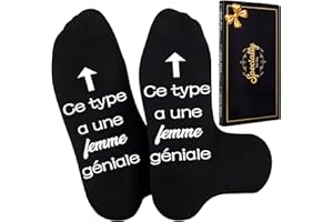 Merclix Cadeau Mari Chaussette Homme Rigolote 43-46 Idee Cadeau Homme Amour Amoureux Saint Valentin Noel Anniversaire Original