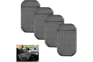 BEEJUNE 4 Stück Antirutschmatte Auto Armaturenbrett Selbstklebend, Antirutsch Pads Matte Anti-Rutsch Unterlage Klebepads Magic-Pad Für Handy, Auto Brillenhalterung, Sonnenbrillen Halterung, Keys, 14 X 8 cm
