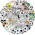 Hebraeos 100PCS Soccer Stickers for Scrapbooking, Motivational Vinyl Waterproof Stickers for Water Bottles, Luggage, Teaching Incentives, Soccer Team Gifts for Kids, Teens and Adults