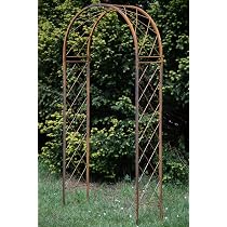 KUHEIGA Rosenbogen Aus Massiv-Eisen | 335 Cm Breit, 260 Cm Hoch | Rost-Optik Für Garten & Auffahrt