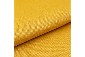 GIURI TESSUTI - Tessuto OXFORD CANVAS Idrorepellente, Antimacchia, Ideale per ARREDO e TAPPEZZERIA DI INTERNI - Altezza 140 CM (3 MT, GIALLO)