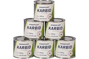 SPEEDPLANT Karbid 3kg (6X 500g) - Carbid Kabit Kabitt karbitt Karbit Karbid Große feste Steine Körnung 15-25mm - 6 Dosen