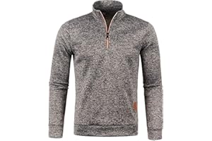 Générique Polaire Pull Homme Hiver Pull De Travail Homme Sweat Vetement 1/4 Zip Sweat Polaire Col Montant Sweatshirts Hiver Chaud Pulls éPais Col Roulé Pulls De Travail Veste Manteau Blouson