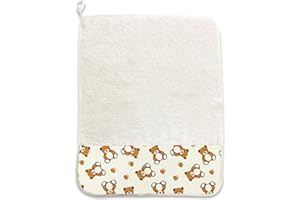 Panini Tessuti, Asciugamano in spugna di puro cotone per la pappa - pranzo - merenda in asilo dimensione 34 x 45 cm Fantasia Orsetto Peluche