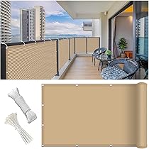 Telo Frangivento Per Balcone 80x270cm - Rete Ombreggiante Con Occhielli, Bianco - Foto 4