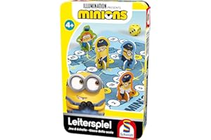 Schmidt Spiele 51438 Minions, gioco a scala Bring Mich con gioco in scatola di metallo, multicolore