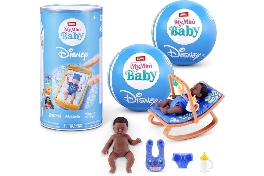My Mini Baby Disney 2 PACK by ZURU – Collectible Disney Baby Doll Mystery Capsule with Accessories, Realistic Miniature Toy for Girls Ages 3+