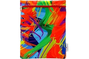 ANVAL Custodia per libro, impermeabile, con cerniera, tasca esterna - Protezione per libri, adattabile a qualsiasi spessore, custodia a libro in carta - Fodera a libro in tessuto stampato (115)