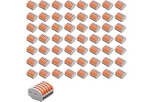 ATSGJLZN 221-415 Conectores Electricos Rapidos,60 Piezas Clemas Electricas,Fichas de Empalme Clectrico con Palanca,Terminales de 5 Vías