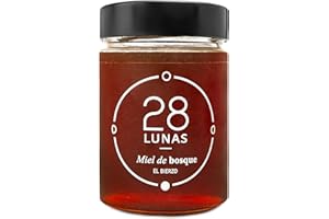28 LUNAS Miel de Bosque - 100% Natural Pura de Abeja, Cruda, 450gr - Origen: El Bierzo, España