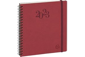 Exacompta - 183427E Planer biurkowy Eurotime 18S Spiralny Swan, 15 x 17 cm, tydzień styczeń do grudnia 2025 roku, kolor bordowy