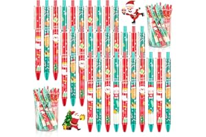 NHDDGR 30 Stück Weihnachts Kugelschreiber, Weihnachtsgadget Weihnachtskugel Schneemann Weihnachtsmanns Stift Set Gastgeschenk Weihnachten Schule Schreibwaren Familien Füllstoffe Kleine Weihnachtsgeschenke