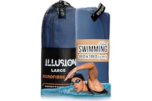 illusion Extra Large Microfibre Towel (80x180 cm) – Compact, Lightweight & Fast Drying Towel. Perfect Gym, Travel, and Swimming Towels for Adults. Ideal for Post-Workout Showers and After Swimming