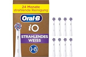 ‎ORAL-B Oral-B iO Strahlendes Weiss Aufsteckbürsten — ORIGINAL Zahnbürstenaufsatz für Elektrische Oral-B iO Zahnbürsten — Bürstenköpfe, Ersatzbürsten zur Zahnaufhellung — Weiß, 8 Stück