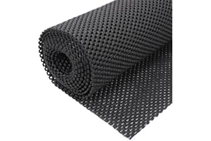 HUAJIAO Multipurpose Non Slip Mat, 50x200 cm Anti Slip Rug Underlay Non Slip Matting Roll Anti Slip Rug Gripper Roll Pad Cuttable Carpet Underlay Drawer Liners Mat for Home Office Cars(Black)
