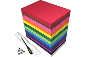 104 Feuilles Papier Mousse, MEARCOOH 13 couleur Feuille Mousse, 21.5 x 14cm Plaque Mousse pour le bricolage Projet préscolaire Scrapbooking DIY Handworking