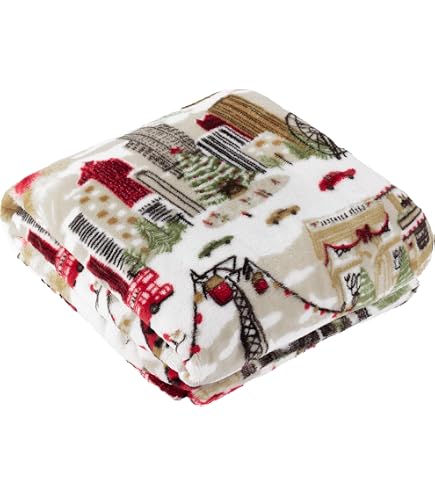 Jeté Canapé Décoratif Furn. Lodge Wood Sherpa Fleece Throw, 130 X 150cm, Oak Green Plaid Polaire Sherpa Motif Forêt