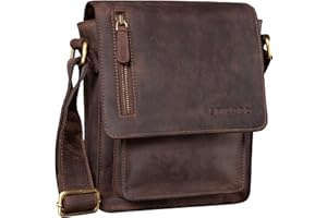 STILORD 'Finn' Bolso mensajero mediano de piel vintage para mujeres y hombres Bolsa de hombro o bandolera Mariconera Tablet de 8.4' auténtico cuero