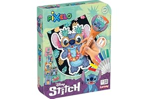 Lansay - PIXELO - Coffret Disney STITCH - Crée de Magnifiques Dessins Colorés en Quelques Instants - Activité Créative et Ludique pour Enfants - Loisir Créatif - Développe L'Imagination - Dès 6 ans