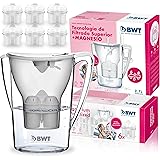 BWT Manual Life - Vaso filtro acqua in magnesio + Confezione 6 vasi filtro acqua, 2,6 L, bianco