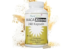 ‎NORD VITAL Nord Vital Maca, Cordyceps, L-Arginin und Tribulus Terrestris – ultra hochdosiert – mit Zink und Selen – 240 vegane Kapseln – deutsche Herstellung - hochwertige Rezeptur