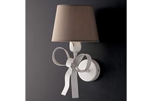 BONETTI ILLUMINA Applique Shabby Con Paralume Tortora Shabby Lucy 1 Luce