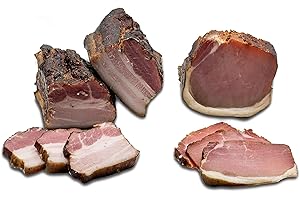 Food-United Schwarz-Kalt-Geräuchertes - BROTZEITRANKERL 650g & HÜTTENSPECK 300g Bayerisch-Tirol-Schinken-Speck Set aus Schweine-Bauch-Rücken