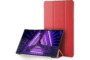 Hianjoo Funda Compatible con Lenovo Tab M10 FHD Plus Gen 2 10.3", Slim Smart Protectora Folio Tablet Cover de Cuero con Función de Soporte Carcasa para TB-X606 X606F, Roja