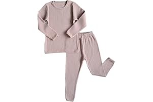 DREAMBUY Conjunto Algodon Dos Piezas, Pijamas para Bebe,niñas,niños,Pantalones y Manga Larga, Trajes para Bebes, Acanalados, a Rayas, Otoños Invierno, Ropa de Abrigo