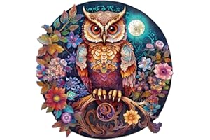 Jigfoxy Puzzle en Bois Adultes, Hibou Puzzle Adultes, Puzzle en Bois Puzzle Adulte et Enfants, Jouet Éducatif Unique en Forme d'Animal pour Les Amis de la Famille L-33,9 x 34 cm-270 pièces