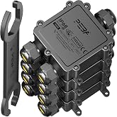 PEBA IP68 Waterproof Junction Boxes, Waterproof Cable Connector,3-Way Outdoor Cable Connector Junction Box, Suitable for Cabl
