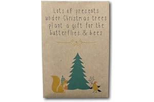 WAYSTOSAYTHANKYOU 10 X Christmas Wildflower Seed Packets, Table Decoration, Stocking Filler, Card Filler eco Friendly Stocking Filler for Events, Celebrations, Charities, Functions, Corporate UNPERSONALISED