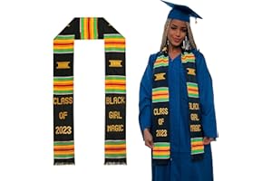 KENTE QUEENS Black Girl Magic Stole Kente Graduation Stole 2022 | African American Graduation Stole | African Graduation Sash, Black Girl Magic Kente Stole, ALL
