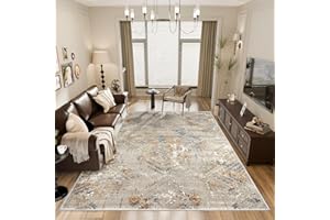 Vamcheer Tappeto Salotto Moderno Astratto, 120×170 cm Tappeto a Pelo Corto Super Morbido, Spugna Addensata, Antiscivolo, Ideale per Soggiorno e Camera da Letto, Beige Grigio