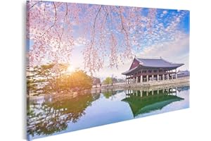 islandburner Bild auf Leinwand Gyeongbokgung Palast Mit Kirschblütenbaum Im Frühling In Seoul Stadt Von Korea S Bilder Wandbilder Poster