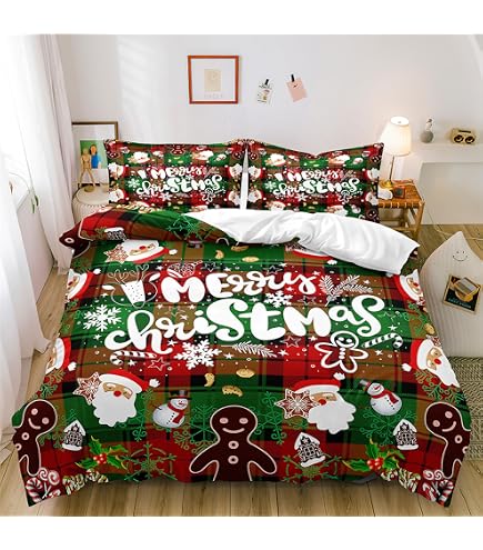 Generisch Bettwäsche 135 X 200 Cm Weihnachtsmotiv 3D Effekt Bettdeckenbezug Mit Weihnachtsbaum Rentier Schnee Bettwäsche-Sets - Weiche Hautfreundlich Wende Bettwäsche Bettbezug Mit Reißverschluss