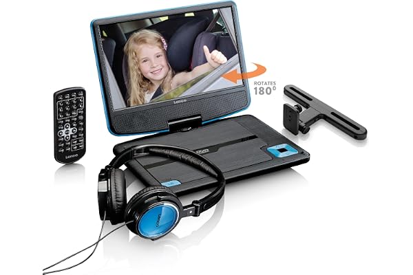 Lenco DVP-910 Lecteur DVD portable Convertible Noir, Bleu 22,9 cm (9") - Lecteurs DVD/Blu-Ray portables (Lecteur DVD portable, Convertible, Noir, Bleu, CD,DVD, 22,9 cm (9"), TFT)