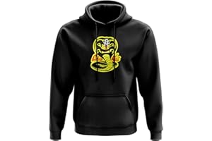 WILLOWGIFTS Cobra Kai Hoodie - Fighting Karate TV Show 80's Film Gift Present Birthday Christmas Twin Needle Stitch Detailing 80% Ringspun Cotton 20% Polyester Kangaroo Pouch Pocket