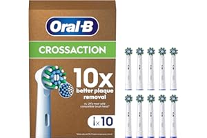 Oral-B Pro Cross Action Original Electric Toothbrush Head, Pack of 10 Replacement Toothbrush Heads, Suitable for Mailbox, White
