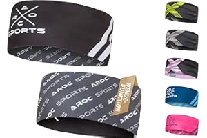 A R O C SPORTS Fascia per capelli reversibile, leggera ed elastica, tecnologia AROC-Dry, asciugatura rapida, assorbe il sudore, trekking, corsa, ciclismo, sci