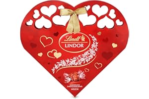 ‎LINDT Lindt Lindor Herzpackung, unendlich zartschmelzende Lindor Kugeln Milch in einer hochwertigen Herzpackung, 4er Pack (4 x 112 g)