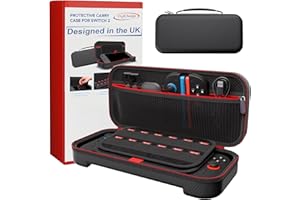 Digicharge Carrying Case for Nintendo Switch 2 & Accessories - Hard Carry Cover Portable Protective Travel Shell Pouch for Nintendo Switch 2 (2025) 24 Game Storage - Black