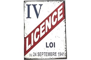 udc Editions du sud Plaque Vintage décorative cartonnée Licence IV 12x17cm