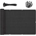 Sunny Guard 3'x10' Black Balcony Privacy Screen Fence, Apartments Railing Screen, Heavy Duty Wind Screen for Outdoor,Backyard,Patio,Deck Privacy